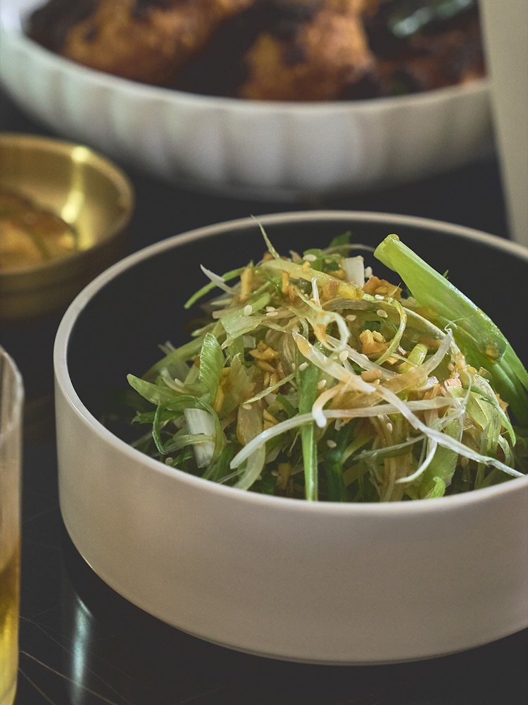 Salade d'oignons verts chez Kozhi, Ottawa
